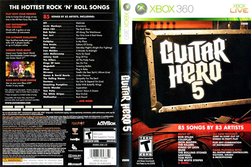 Guitar hero 5 guitar xbox 360 deals
