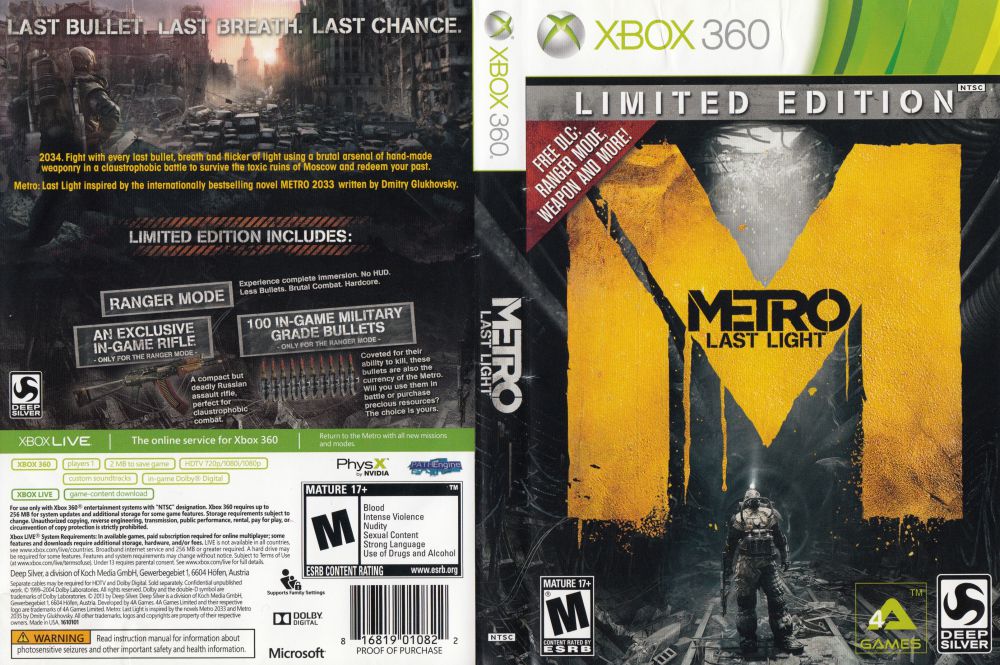 Metro last light shop xbox 360