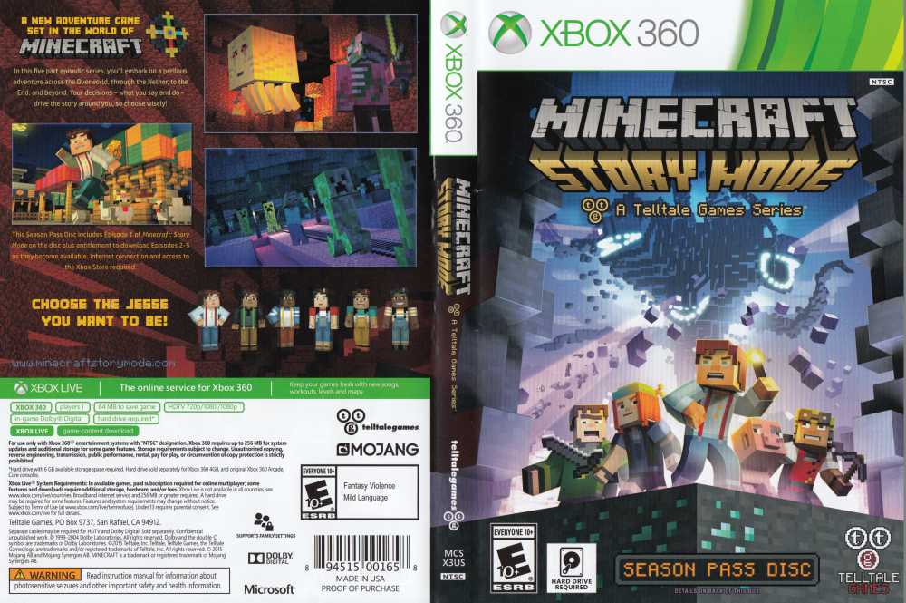 Minecraft Story MODE Season Pass Disc - Xbox 360 