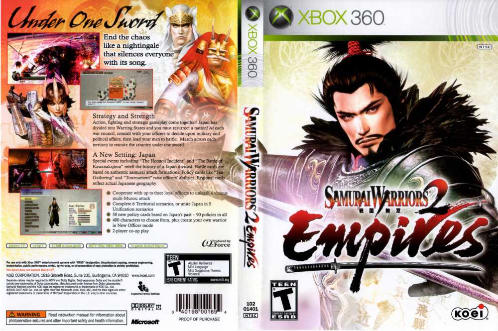 Jogo Samurai Warriors Empires 2 Xbox 360 Usado - Meu Game Favorito