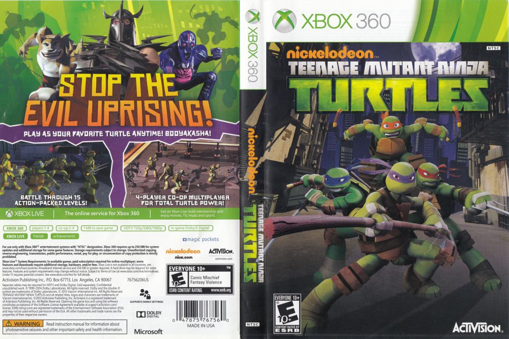 Category:Xbox 360 games, TMNTPedia