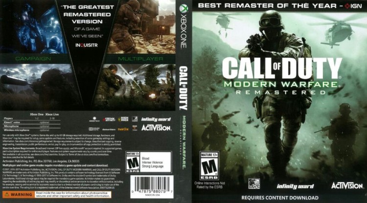Call of Duty: Modern Warfare Remastered - Xbox One | VideoGameX