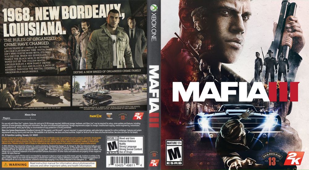 Mafia III, 2K, Xbox One, 710425496653 